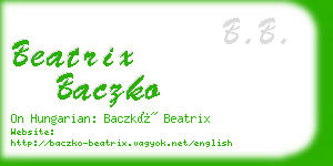 beatrix baczko business card